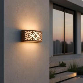 Applique Slim per Esterni con Griglia decorativa IP65 - E27 Corten