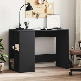 Scrivania Nera 102x50x75 Cm İn Legno Multistrato /