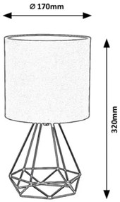 Rabalux - Lampada da tavolo 1xE14/40W/230V nero