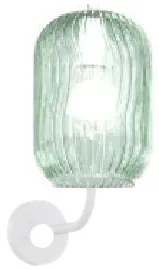 Applique bianco 1 luce vetro verde 1181bi-at-ve