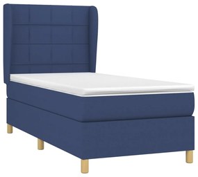 Giroletto a molle con materasso blu 100x200 cm in tessuto