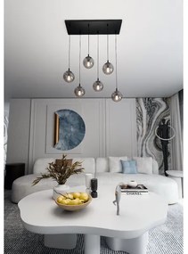 Lampadario a sospensione con filo COSMO 6xE14/10W/230V nero/grigio