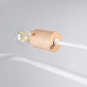 Sollux SL.1665 - Lampadario a plafone TIMBO 4xE27/15W/230V bianco/beige/faggio