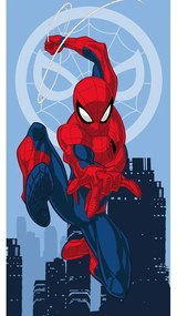 Asciugamano per bambini rosso/blu in cotone 70x140 cm Spider-man "Jump" – Jerry Fabrics