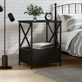 Comodino Nero 50x41x65 Cm İn Legno Multistrato /