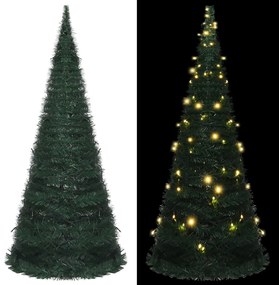 Albero di Natale Artificiale Apribile Preilluminato Verde, 210cm