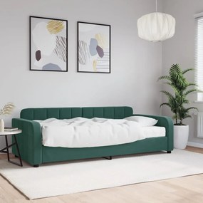 Divano Letto Con Materasso Verde Scuro 90x200 Cm İn Velluto /
