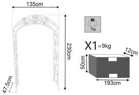 DORIAN - arco decorativo bianco ossidato