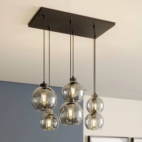 Lampada a sospensione in vetro Cubus TK Lighting, dimmerabile, Nero, Soggiorno / Sala da pranzo, Vetro, Moderno, Lampada a sospensione