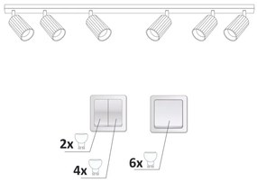 Faretto NICEA 6xGU10/10W/230V bianco