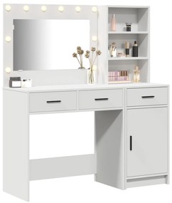 Set di 2 pezzi di toeletta  con led in legno ingegnerizzato bianco