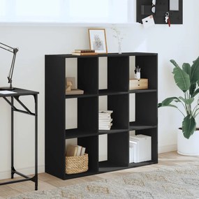 Libreria nera 102x32x102 cm in legno multistrato