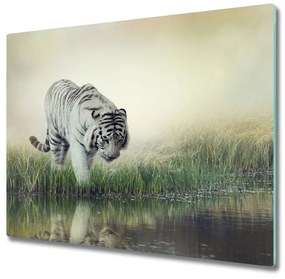 Tagliere in vetro Tigre bianca 60x52 cm