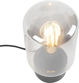 Lampada da tavolo di design nera con vetro fumé - Bliss Cute