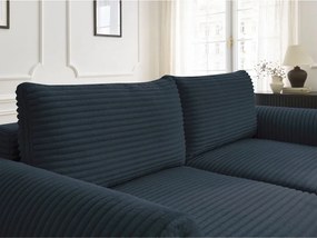 Divano in blu scuro allungabile con rivestimento in velluto a coste 257 cm Lucien – Bobochic Paris