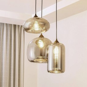 Lampada a sospensione in vetro Marla Lindby, dimmerabile, Nero, Soggiorno / Sala da pranzo, Vetro, Moderno, Lampada a sospensione