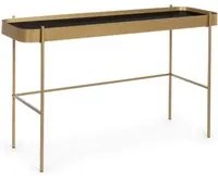 Consolle Rashida Oro con piano in vetro 120x43 cm