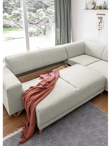 Divano angolare beige allungabile e con contenitore (penisola a destra/a L) Classy Sophie – Miuform