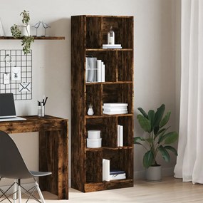 Libreria rovere fumo 57x28,5x174 cm in legno multistrato