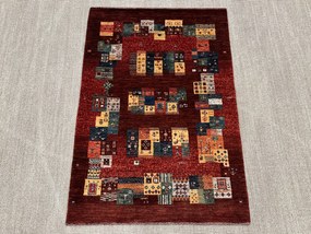 Loribaft Tappeto 130x90 Rosso (Iran) Annodato A Mano