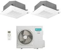 Climatizzatore Condizionatore Hisense Dual Split a Cassetta 12+18 con 4AMW105U4RAA R-32 Wi-Fi Optional 12000+18000 con Telecomando e Pannello Incluso - Novit