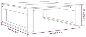 Tavolino da Salotto Rovere Fumo 100x100x35 cm Legno Multistrato