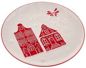 Piatto da portata bianco in ceramica a tema natalizio ø 26 cm Christmas cottage – Dakls