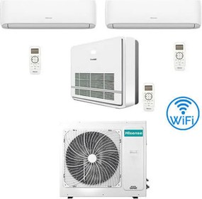 Climatizzatore Condizionatore Hisense R32 Trial Split Inverter Hi Comfort Wifi più Console 7000 + 9000 + 9000 BTU con U.E. 3AMW62U4RJC Classe A++/A+