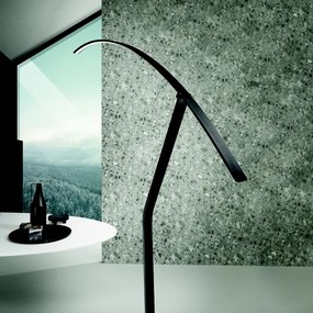 Piantana a LED 146x202 cm moderna in metallo Nero FOLAGA