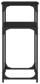Tavolino consolle nero 75x35,5x75 cm in legno multistrato