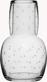 Caraffa e bicchiere in cristallo soffiato Stars