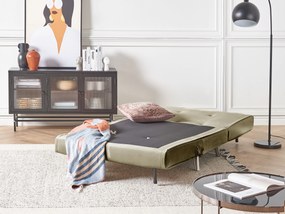 Divano letto singolo velluto verde oliva FARRIS Beliani