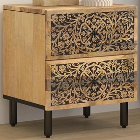 Comodino 40x33x46 Cm İn Legno Massello Di Mango /