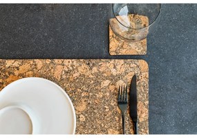 Sottobicchieri in sughero di colore naturale in set di 4 pezzi Querco - ZicZac