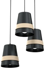 Lampadario a sospensione con filo VENEZIA 3xE27/60W/230V nero