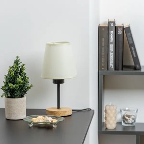 Brilagi - Lampada da tavolo NUBILA WOOD 1xE27/25W/230V quercia/color crema