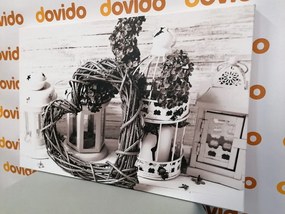 Quadro su tela – In atmosfera vintage in bianco e nero