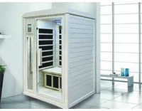 Sauna infrarossi due posti 90x90cm, cromoterapia, ozono, radio legno hemlock Sicorage Lolipa