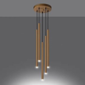 Sollux SL.1174 - Lampadario a sospensione con filo PASTELO 5xG9/8W/230V oro