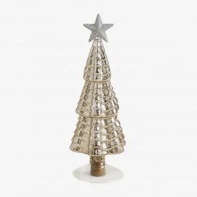 Pack da 3 alberi di Natale in vetro con luce led Ailian Giallo Dorato - Sklum