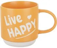 Tazza Live Happy 550 ml porcellana gialla