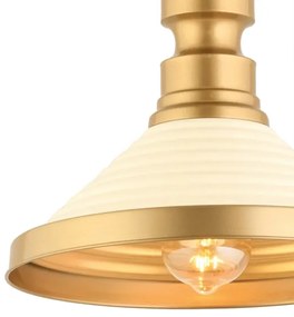 Lampadario a cavo MONZA 1xE27/40W/230V Ø 30 cm crema/oro