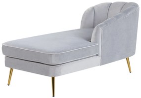 Chaise longue bouclé grigio chiaro  sinistra ALLIER Beliani