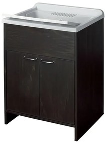 Mobile lavatoio wengè 60x50 con vasca e asse lavapanni in resina