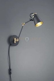 Edward applique diffusore orientabile metallo nero opaco e interno ...