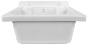 Lavatoio a muro 42x34 cm in resina bianca completo di kit di scarico