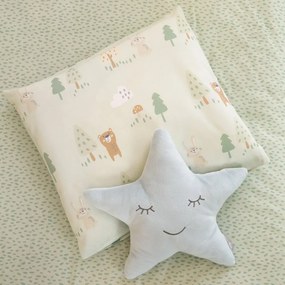 Set copripiumino e federa da bambini verde chiaro in cotone per culla 80x80 cm Woodland Buddies – Roba