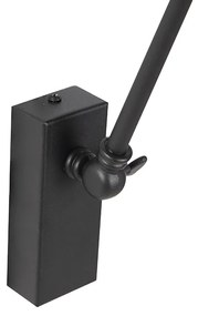 Applique da parete di design nera regolabile - Luna