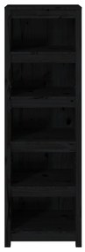 Libreria nera 50x35x154 cm in legno massello di pino