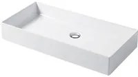 Lavabo da appoggio rettangolare in ceramica bianca lucida 80x38cm Disegno-Ceramica